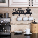 Coffee Mug Holder Wall Mounted Coffee Bar Decor Sign Coffee Cup Rack Hanging