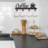 Coffee Mug Holder Wall Mounted Coffee Bar Decor Sign Coffee Cup Rack Hanging