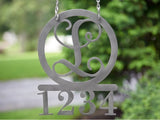 Personalized Metal Address Sign with Monogram Custom Made