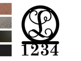 Personalized Metal Address Sign with Monogram Custom Made