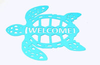 Sea Turtle Welcome Sign Metal Beach House Nautical Decor