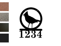 Bird Round Silhouette Address Sign Metal with Custom Address numbers